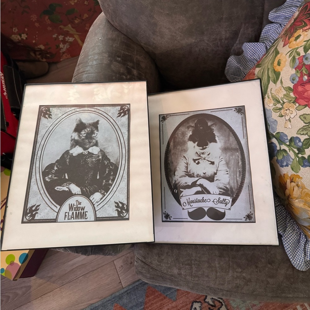 Vintage Cat Art Prints Set